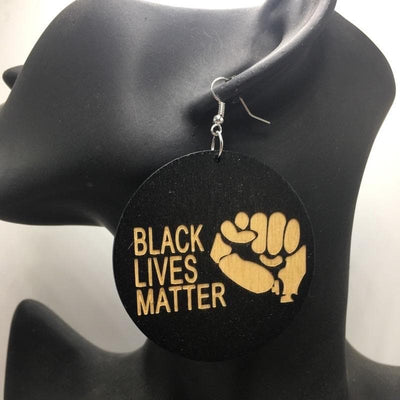 Black lives Matter Wooden Earrings - Trufacebygrace