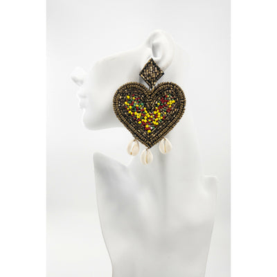Sample: Bishnu Beaded heart Earrings