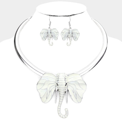 White Elephant necklace set