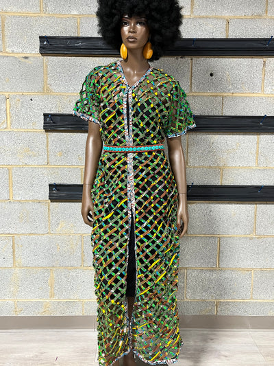 Ankara laced kimono- Kumasi