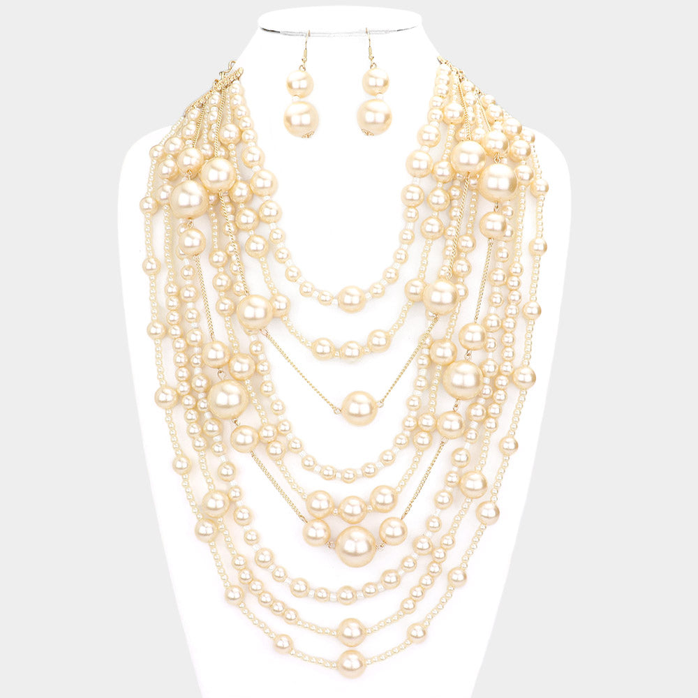 Obaaye Pearl Multi layer Necklace